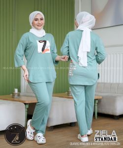 SETELAN ZIELA//SETELAN STANDAR KAOS POLOS COMBED SABLON//ONESET ZIELA