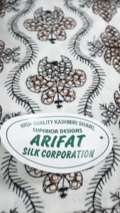 Sorban ARIFAT Kashmiri Elegan Putih Full Motif Sulam