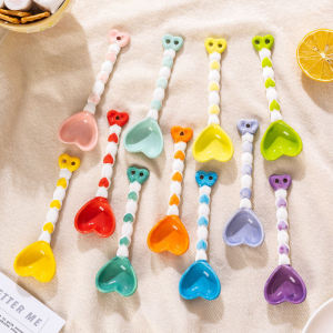 Creative Ceramic Spoon Cute Candy Star Long Spatula High Aesthetic Rice Spoon Soup Spoon Coffee Dessert Spoon Stirring Spoon