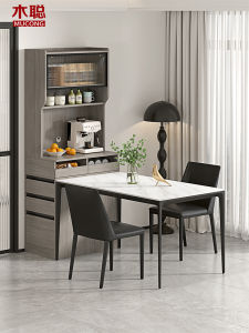 MUCONG | Luxurious Style Island Bar And Cabinet Table Set Wall-Mountable Stoneware Top Dining Table With Storage
