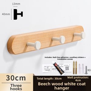 Wood Bathroom Hook No Drilling
