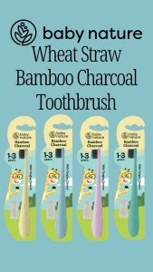 Baby Nature Wheat Straw Bamboo Charcoal Toothbrush Pink (1-3 years old)