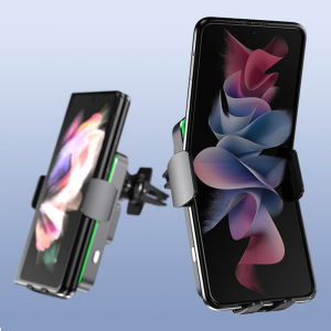 Automatic Clamping Wireless Car Charger Mount Holder For Galaxy Z Flip 5 4 3 S24 Ultra S23 5G S22 Ultra S21 S20 FE S10 S9 Note 10 9 iPhone 14 13 12 11 Pro Max XS XR 14 8 Plus Xiaomi HUAWEI Car Air Vent Stand Phone bracket