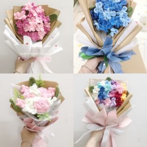 Bó hoa lưu ly bằng len móc tay nhiều màu (Hàng có sẵn)