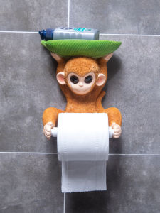 Cute Wall-Mounted Toilet Paper Holder Bathroom Waterproof Tissue Rack No Drilling Required Multi-Functional Paper Towel Holder