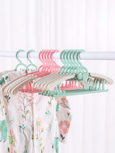 Childrens Plastic Clothes Hangers Baby Clothes Drying Racks Traceless Multi-Functional Small Clothes Hangers Nordic Style