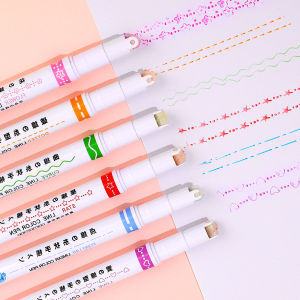 【Free Shipping】Creative Curve Roller Pen Student Handbook Brush Marker Pen Drawing Stationery
