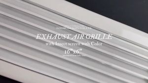 [PSC พนมชัย ซัพพลาย] ส่งจากไทย! หัวจ่ายแอร์ ช่องระบายอากาศ กริลแอร์EXHAUST AIR GRILLE WITH INSECT SCREEN WITH COLOUR 16"x6"  ติดมุ้งลวด พ่นสีขาว ตะแกรงระบายอากาศ (ขนาดช่องเจาะ)