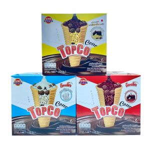 12pcs X 12G [ TOP CO WAFER CONE CEREAL WITH / MILK CREAM / CHOCOLATE FUDGE / CHOCOLATE CREAM ]