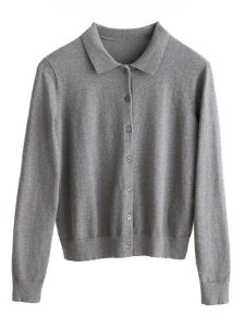 YOYO High Intelligence Polo Lightweight Breathable Horse Cotton Short Sleeve Vintage Long Sleeve Small Collar Knitted Sweater