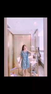 Korean Fashion Nightgown Cute Nightdress Women Sleepdress Short Sleeve Nightwear Satin Sleepwear Skirt Tidur Wanita Premium Quality Ready Stock 426660 - BB BabyShop