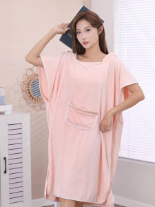 Soft Absorbent Cotton Bath Towel with Hood Home Clothes for Women Cute Adult Kimono Style Robe Non Shedding Quick Dry Towel