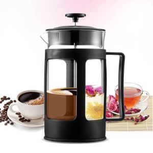 【From Manila】French Press Pot with Filter Multifunctional Hand Punch Coffee Pot Heat Resistant Borosilicate Glass Brewing Pot for Tea Milk