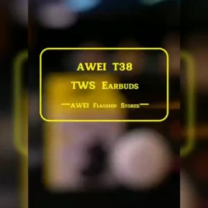 Awei T38 HiFi Stereo Wireless Bluethooth Earphone Fast Tranmission Ultra Low Latency Gaming Earphone with Mic Headphones Support Touch Control Compatible with All Mobile Devices Tablets And Computers