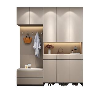 Modern High-Capacity Wall-mounted Shoe and Coat Storage Cabinet