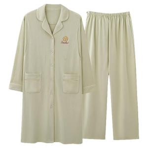 MiiOW | Pure Cotton Sweat Absorbing Thin Sleepwear Home Clothes Set For Women Postpartum Nursing Feeding Home Comfortable Spring Autumn