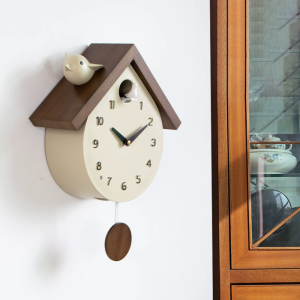 💥Dream Best🔥 Nordic Creative Solid Wood Cuckoo Wall Clock Living Room Clock Childrens Bedroom Clock Cute Clock Wall Decoration