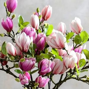Đạo Cụ Hoa Magnolia Giả Cao Cấp Trang Trí Phòng Khách Bàn Ăn Hoa Giả Phong Cách Trung Hoa Hoa Tươi Lâu Bền Chất Liệu Vải