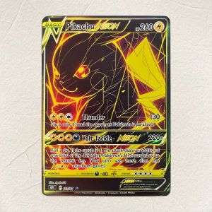 M&G | English Pikachu NEON 125/75 DIY Holographic Foil Texture Card Perfect Condition Premium Anime Collection Card