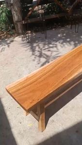 [ม้านั่งไม้มะค่าท็อป] แบบยาว สำหรับใช้ในสนาม และกลางแจ้ง