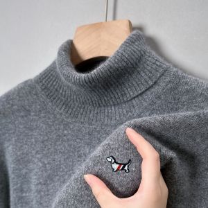 Designer Quality Mens Long Sleeve High Necked Sweater Autumn New Dog Print Soft Warm Knitted Casual Versatile Commute Menswear