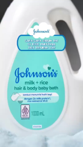 JOHNSONS Milk + Rice Hair & Body Baby Bath 1000ml | Sabun Bayi 2in1