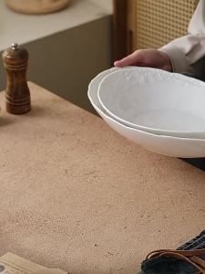 YOGEHOME | Rock Pattern Deep Fish Platter White
