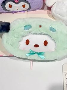 Fluffy Plush 2024 Sanrio Cute Kuromi Cinnamoroll Melody Kitty Pochacco Soft Pensil Pencil BOX Case 毛绒笔袋