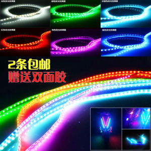 MXLEDGZS LED Light Bar สําหรับรถจักรยานยนต์ไฟฟ้า 12V เจ็ดสีกันน้ํา Running Horse Stream หลอดไฟอุปกรณ์เสริม