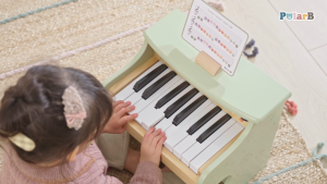 Aesthetic Wooden Piano - PolarB Musical Series with Sheet Music