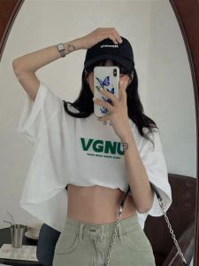 French Style Sweet And Spicy White Loose Short Sleeve Womens T-Shirt Summer Fashion Pure Cotton round Neck Short Length Top