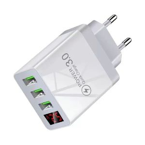 ADAPTOR CHARGER 3 PORT USB LAYAR ANGKA PENGISIAN