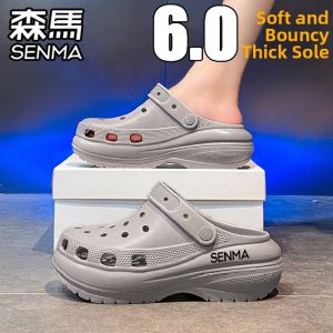 SENMA | Summer Wear Thick Sole Increasing Height Toe Cover Slip Resistant Wear-Resistant Dual Use Sports Hole Shoes