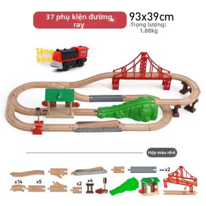 LEKU | Bộ Đồ Chơi Xây Dựng Đường Sắt Gỗ Giáo Dục