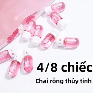 4/8 Chiếc Chai Du Lịch Chống Rò Rỉ Trong Suốt Hộp Đựng Di Động Đựng Nước Tẩy Trang & Kem Dưỡng Da Có Nắp Lật Riêng Biệt