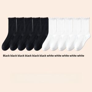 MiiOW | Womens Mid-Calf No-Show Socks Breathable Antibacterial Mushroom Lace High Elasticity Cotton Polyester Blend Moisture Wicking