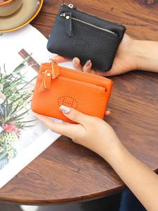 Fashionable Mini Leather Zipper Wallet Womens Handbag Multi-Functional Cowhide Key Holder Elegant Coin Purse Stylish Trend