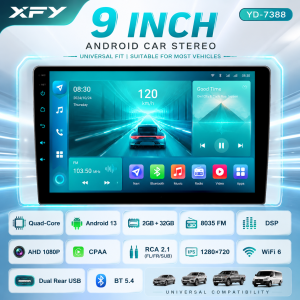 XFY 2Din 9/10 “Car Radio Carplay/Auto Touch Screen Player Split Screen Mirror Link WIFI/DSP/BT/GPS/FM/RDS Car System NEW 2026
