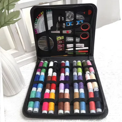 High Quality Large Capacity Sewing Needlework Box Set PU Household Essential Complete Thread Kit Creative European Luxury Style