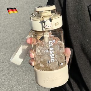 ถ้วยน้ำกีฬาแบบพกพาสำหรับผู้ชายและผู้หญิง ความจุขนาดใหญ่ ทนต่อความร้อนสูง ป้องกันการตกหล่น ถ้วยน้ำแบบมีตะขอพร้อมการวัดระดับน้ำ