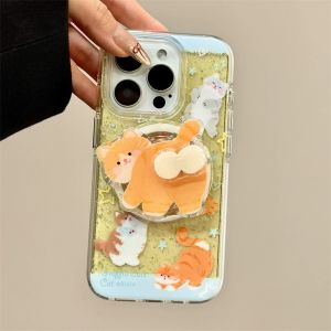 Cute Cat Butt Rotating Magnetic Absorption Stand Compatible with Vivo iQOO Neo11 Iqooz9 Turbo+neo5SE Speed Competition Phone Case