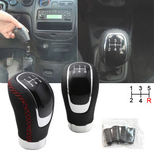 5Speed Leather Red Gear Knob Car Gear Shift Knob Universal Shifter Knob Gear Stick Shift Knob Lever Manual Transmission