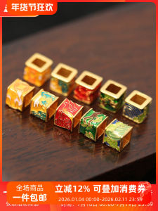 925 Silver Plated Gold DIY Hand Chain Bracelet Cord Separation Bead Accessories Wood Water Fire Earth Five Elements