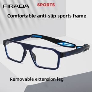 FIRADA Fashion Eyeglasses Retro Square TR90 Sports Eyewear Myopia Basketball Optical Prescription Glasses Frame For Men 12-1218