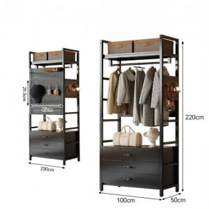 BEIJUBANG | Open Storage Metal Frame Wardrobe