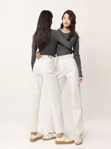 HIPPIE MISS | Slimming Straight Leg Jeans White Spring Autumn