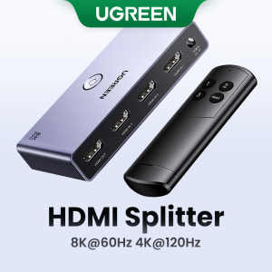 UGREEN HDMI 2.1 Switch 3 in 1 Out with Remote Control 8K 60Hz 4K 120Hz Converter Splitter Switcher For Xbox PS5 Monitors