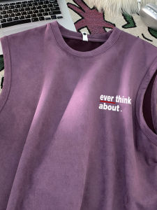 Loose Casual Purple Suede Mens T-shirt Sleeveless Summer New Style Trendy Brand Loose Fit Youth Casual Vest Top