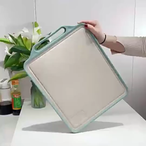 3-in-1 Double-Sided Stainless Steel Chopping Board Anti-Bacterial Anti-Mold Stainless Steel + Natural Wheat Fiber Surface Cutting Board