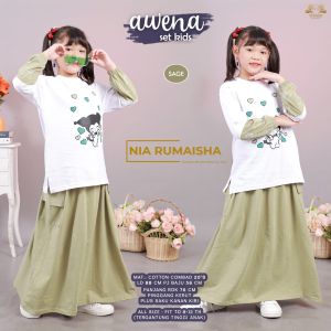 AWENA SET KIDS - SETELAN ANAK PEREMPUAN BAHAN COTTON COMBAD BY NIA RUMAISHA